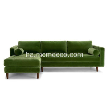 Sven Green Fabric Hagu Sashe na Sofa